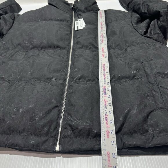NWT Versace 54 XXL Barocco Jacquard Black Goose Down Hooded Puffer Jacket $2,425 - Picture 11 of 16